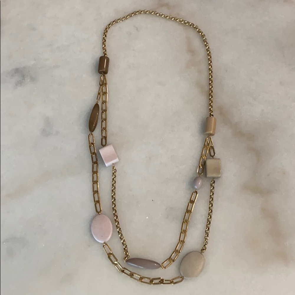 Double necklace gold with stones Fred segal